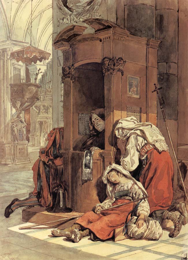 Karl Briullov Confession of an italian woman